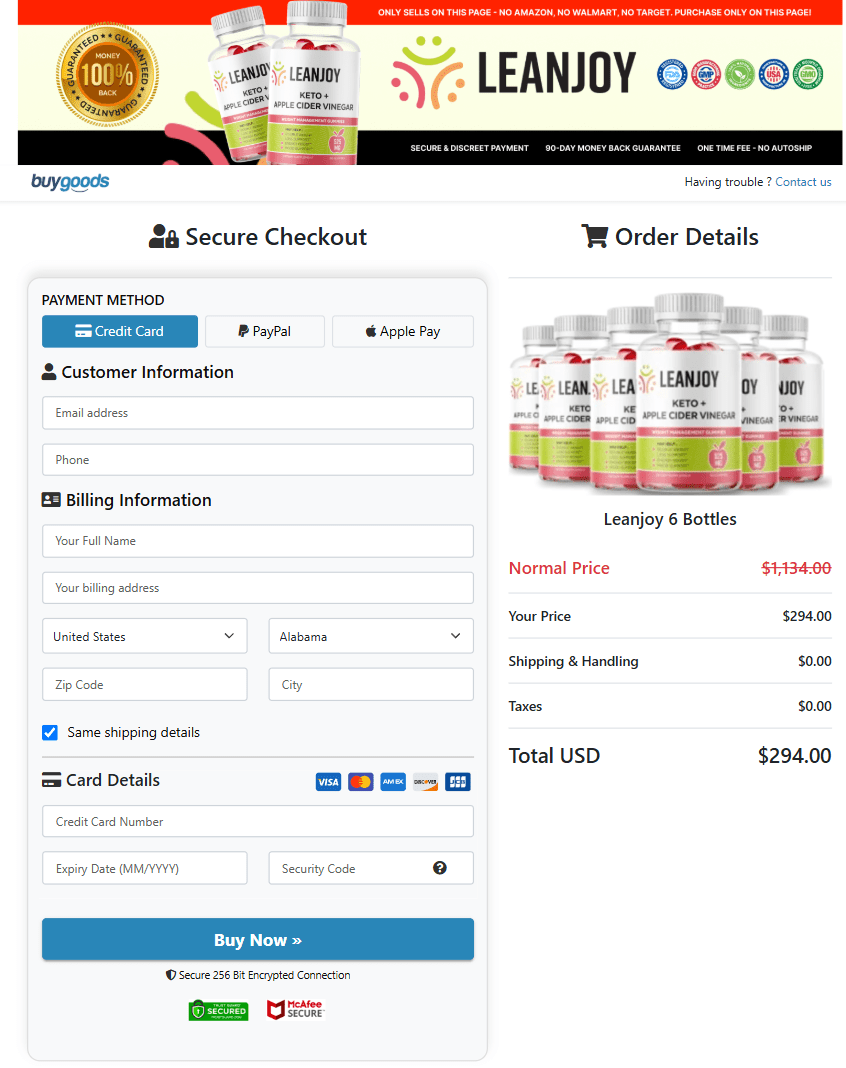 LeanJoy order